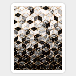 Marble Cubes - Black and White Sticker